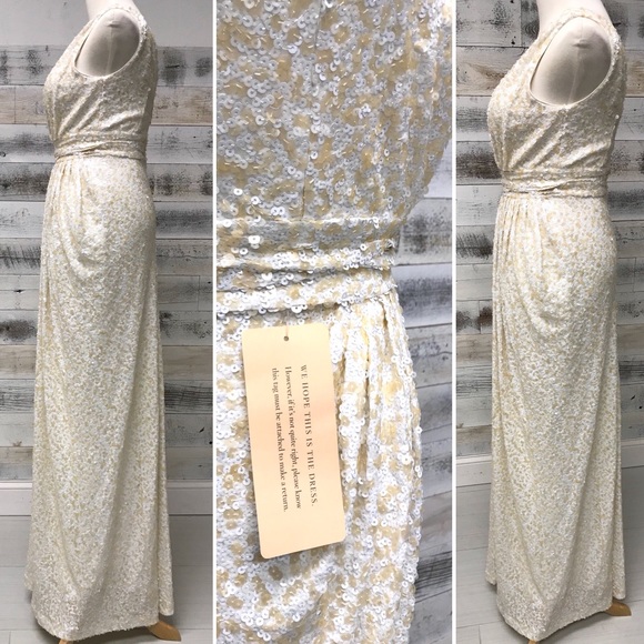 BHLDN Badgley Mischka Bette Gown Sequins Wedding - Picture 4 of 8